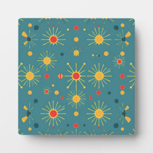 Vintage Atomexplosion Teal-Muster Fotoplatte