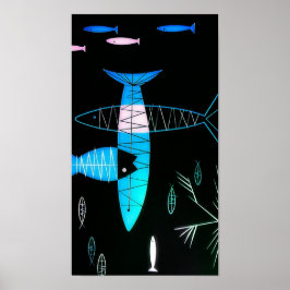 Vintage Atomfische Poster