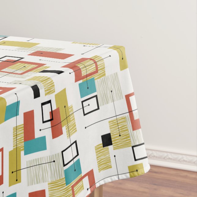 Vintage AtomTiki Entwurfs-Tischdecke Tischdecke (Beispiel)