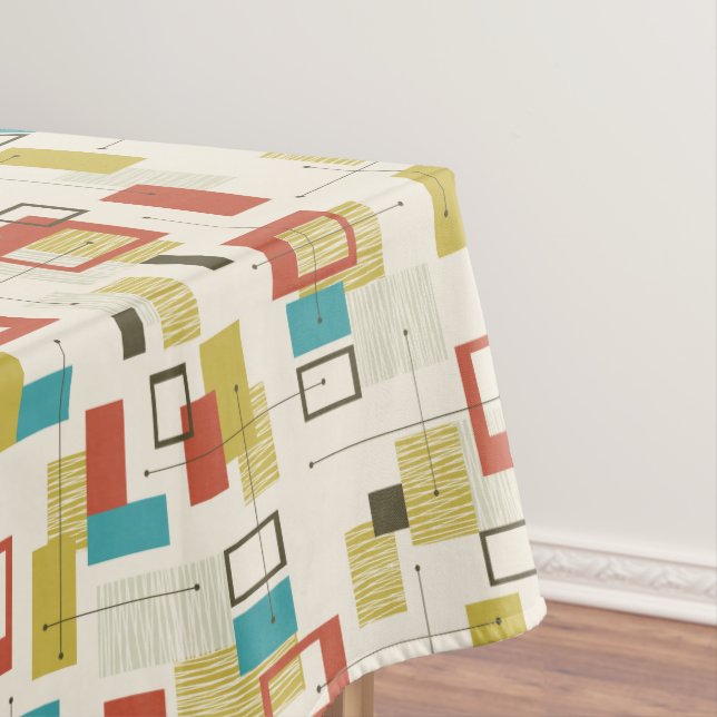 Vintage AtomTiki Entwurfs-Tischdecke Tischdecke (Beispiel)