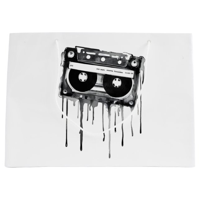 Vintage Audiokassette Große Geschenktüte (Vorderseite)