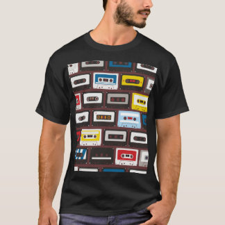Vintage Audiokassetten, nahtloser Hintergrund. T-Shirt