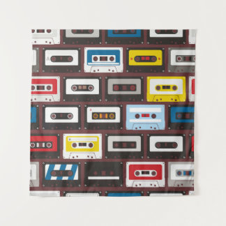 Vintage Audiokassetten, nahtloser Hintergrund. Wandteppich