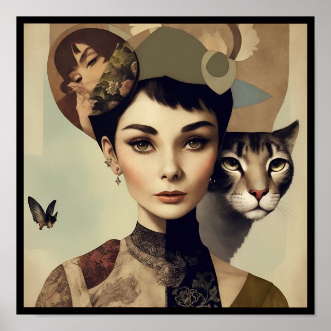 vintage audrey collage deco 1 poster (Vorne)