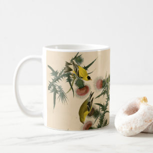 Vintage Audubon American Goldfinch Bird Malerei  Kaffeetasse