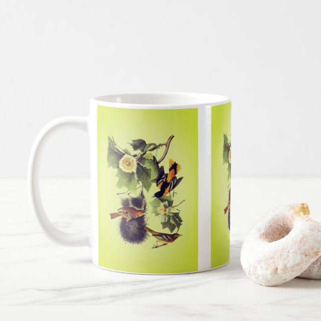 Vintage Audubon Birds Troupial Orioles Kaffeetasse (Mit Donut)