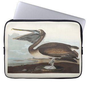 Vintage Audubon Brauner Pelikan Küsten-Vogelkunst Laptopschutzhülle