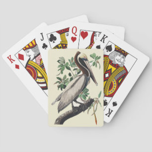 Vintage-Audubon-Braunpelikan-Küstenvogel-Kunst Spielkarten