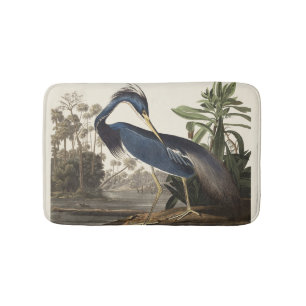 Vintage Audubon Louisiana Reiher Vogel Kunst Badematte