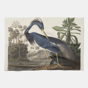 Vintage Audubon Louisiana Reiher Vogel Kunst Geschirrtuch