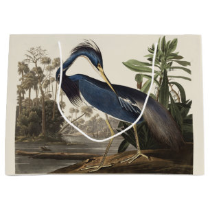 Vintage Audubon Louisiana Reiher Vogel Kunst Große Geschenktüte
