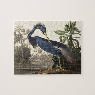 Vintage-Audubon-Louisiana-Reiher-Vogel-Kunst Puzzle