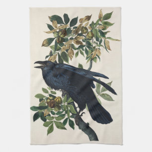 Vintage-Audubon-Raben-Vogel-Naturkunst Geschirrtuch