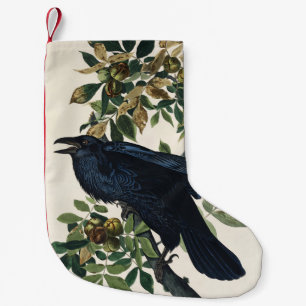 Vintage-Audubon-Raben-Vogel-Naturkunst Kleiner Weihnachtsstrumpf