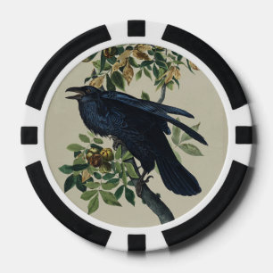 Vintage-Audubon-Raben-Vogel-Naturkunst Pokerchips