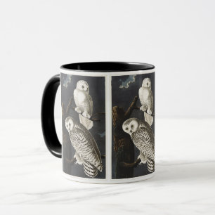 Vintage Audubon Schnee-Eule Nacht Vogel Kunst Tasse