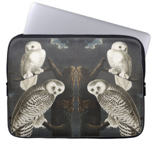 Vintage-Audubon-Schnee-Eule-Nachtvogel-Kunst Laptopschutzhülle