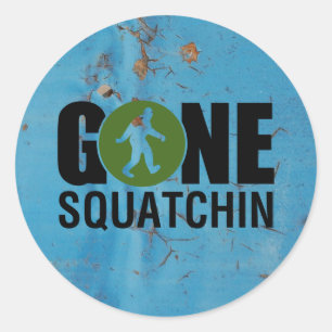 Vintage auf Sasquatch-Jagd Runder Aufkleber