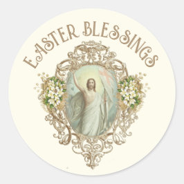 Vintage Auferstehung Ostern Pascha Religiös Runder Aufkleber