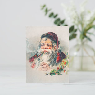 Vintage Aufführung des Weihnachtsmanns Feiertagspostkarte