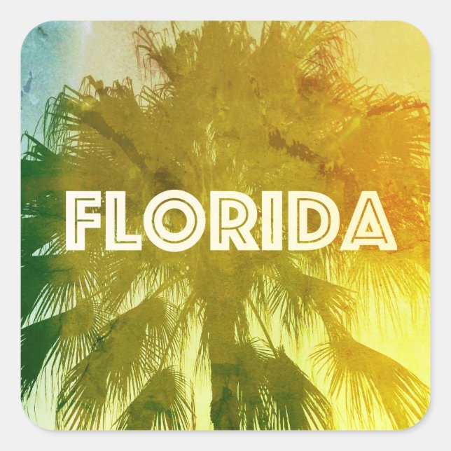 Vintage Aufkleber auf dem Florida-Platz (Vorderseite)