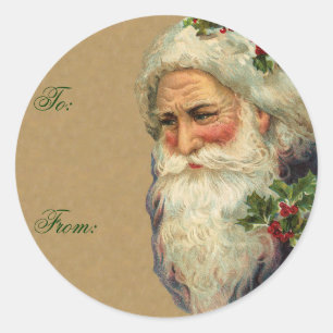 Vintage-Aufkleber eines deutschen Weihnachtsmanns Runder Aufkleber