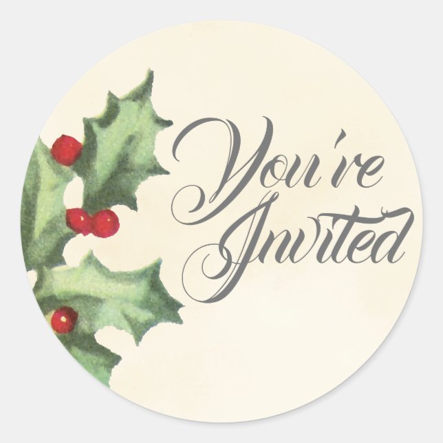 Vintage Aufkleber für den Holly-Umschlag Aufkleber (Vorderseite)