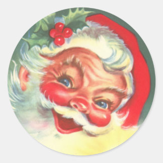 Vintage Aufkleber für den Weihnachtsmann der 40er 
