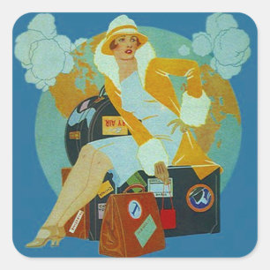 Vintage Aufkleber für Jet-Setter-Gepäckanhänger