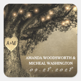 Vintage Aufkleber für rustikale Gastgeschenk Hochz