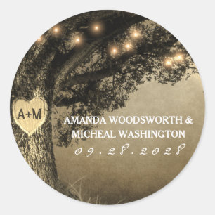 Vintage Aufkleber für rustikale Gastgeschenk Hochz