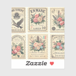 Vintage Aufkleber im Stil der Briefmarke für Einla