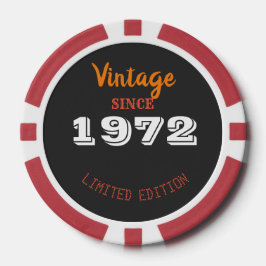Vintage Auflage 1972 Jahre Geburtstag Pokerchips