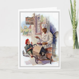 VINTAGE "AUFSTEHENDER DAMPF-" CREME DES KARTE