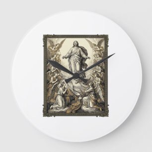 Vintage-Aufstiegs-Engel-Gravur-Vektor-Kunst_1 Große Wanduhr