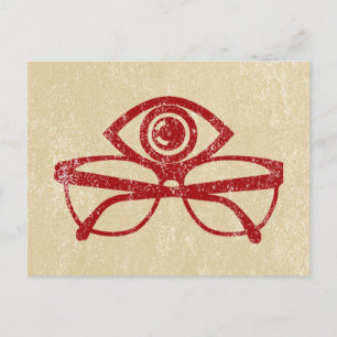Vintage-Auge und Brille Postkarte