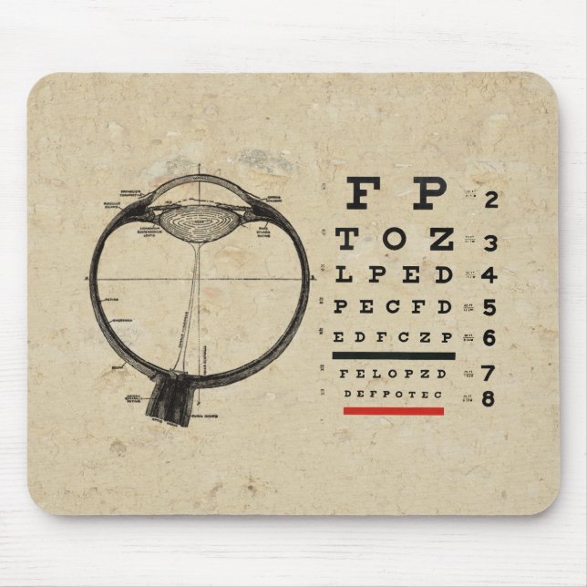 Vintage Augenarzt Mousepad (Vorne)
