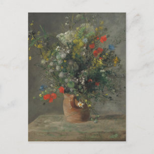 Vintage Auguste Renoir Gelbe Blumen in einer Vase Postkarte