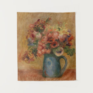 Vintage Auguste Renoir Gelbe Pink Blumen-Vase Wandteppich