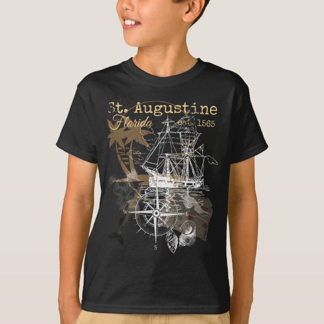 Vintage Augustine Florida Altstadt 1565 T-Shirt (Vorderseite)