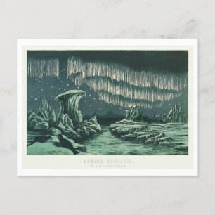 Vintage Aurora Borealis / Nordlichtbild Postkarte