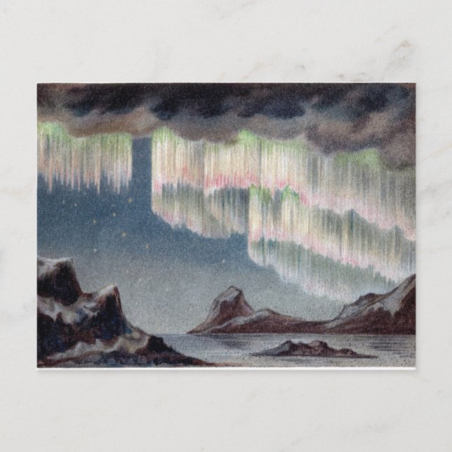 Vintage Aurora Borealis - Nordlichter Postkarte (Vorderseite)
