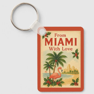 Vintage aus Miami mit Liebe Weihnachten  Schlüsselanhänger