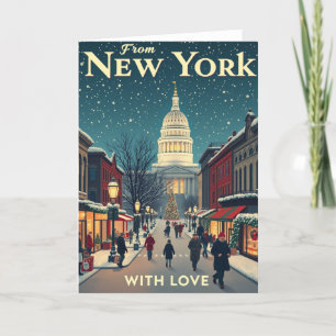 Vintage aus New York mit Liebe Frohe Weihnachten