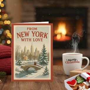 Vintage aus New York mit Liebe Weihnachten gefalte