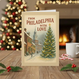 Vintage aus Philadelphia mit Liebe, individuell ge Feiertagskarte