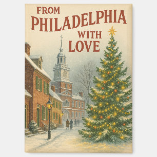 Vintage aus Philadelphia mit Liebe Weihnachten Magnet
