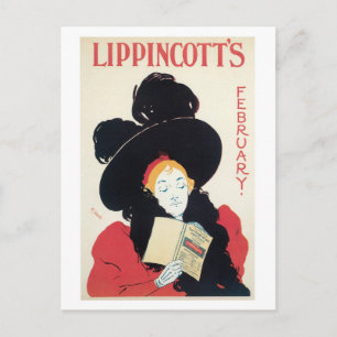 Vintage Ausgabe des Magazins "Nouveau February" Postkarte