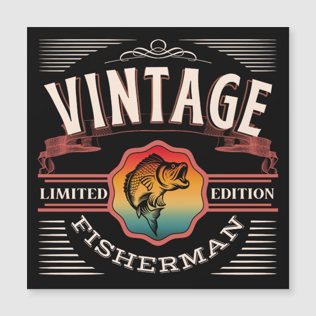 VINTAGE AUSGABE VON FISCHERANEN MAGNETEINLADUNG (Vorderseite)