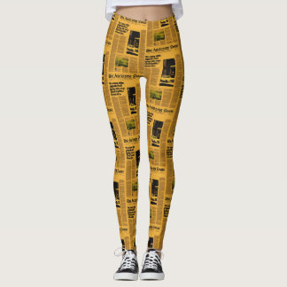 Vintage ausländische Zeitung mit Kfz-Werbung Leggings